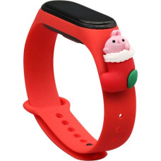 Hurtel Strap Xmas Wristband for Xiaomi Mi Band 4 / Mi Band 3 Christmas Silicone Strap Bracelet Red (Santa 1)