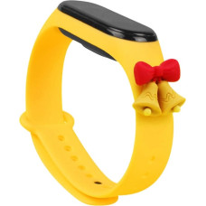 Hurtel Strap Xmas Wristband for Xiaomi Mi Band 6 / Mi Band 5 Christmas Silicone Strap Bracelet Yellow (bells)