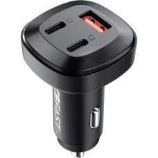 Acefast car charger 66W 2x USB Type C / USB, PPS, Power Delivery, Quick Charge 4.0, AFC, FCP, SCP black (B3 black)