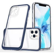 Hurtel Clear 3in1 case for iPhone 11 Pro blue frame gel cover