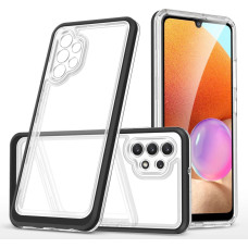 Hurtel Clear 3in1 Case for Samsung Galaxy A72 4G Frame Gel Cover Black