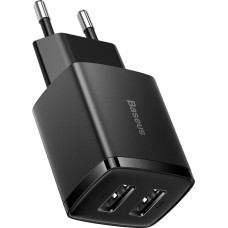 Baseus Compact charger 2x USB 10.5W Black