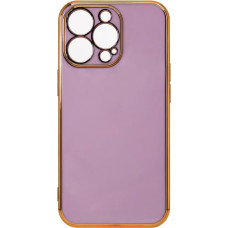 Hurtel Lighting Color Case for Xiaomi Redmi Note 11 gel cover with gold frame purple