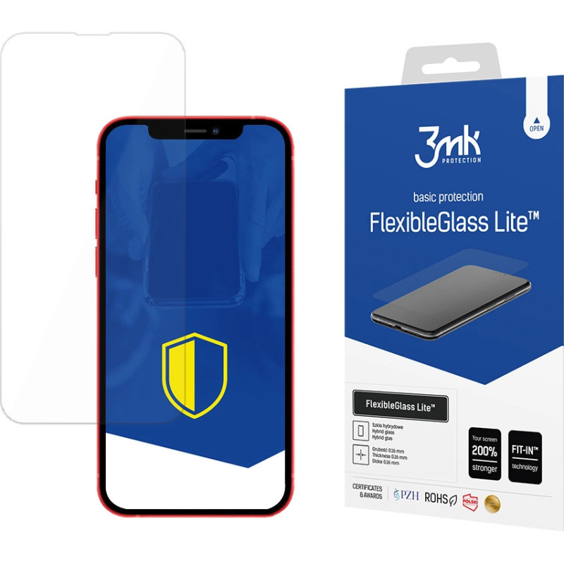 3Mk Protection Tempered glass for iPhone 13 Pro hybrid flexi 6H from the 3mk FlexibleGlass Lite series