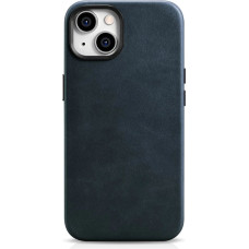 Icarer Oil Wax Premium Leather Case iPhone 14 Plus Magnetic Leather Case with MagSafe Dark Blue (WMI14220703-BU)