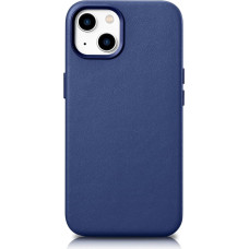 Icarer Case Leather cover for iPhone 14 case made of natural leather blue (WMI14220705-BU) (MagSafe compatible)