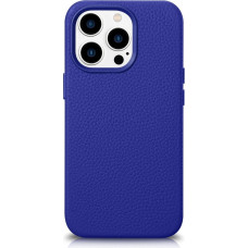 Icarer Litchi Premium Leather Case iPhone 14 Pro Magnetic Leather Case with MagSafe Dark Blue (WMI14220710-DB)