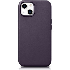 Icarer Case Leather Cover Case for iPhone 14 Plus Dark Purple (MagSafe Compatible)