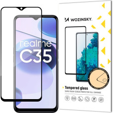 Wozinsky super tough Full Glue Full Glue Full Screen Tempered Glass with Case Friendly Realme C35 Black Frame