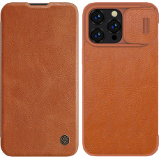 Nillkin Qin Leather Pro Case iPhone 14 Pro Camera Cover Holster Cover Flip Case Brown