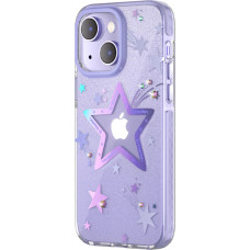 Kingxbar Heart Star Series case for iPhone 14 Plus purple star case