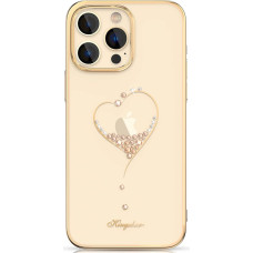 Kingxbar Silicone case with Swarovski crystals Kingxbar Wish Series for iPhone 14 Plus - gold