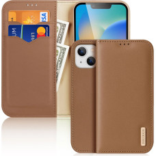 Dux Ducis Hivo Leather Flip Cover Genuine Leather Wallet for Cards and Documents iPhone 14 Brown