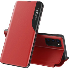 Hurtel Eco Leather View Case elegant bookcase type case with kickstand for Samsung Galaxy A72 4G red