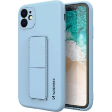 Wozinsky Kickstand Case silicone case with stand for iPhone 12 mini light blue