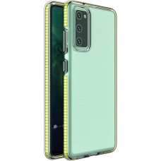 Hurtel Spring Case clear TPU gel protective cover with colorful frame for Samsung Galaxy A72 4G yellow