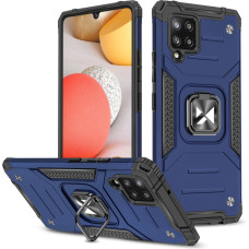 Wozinsky Ring Armor Case Kickstand Tough Rugged Cover for Samsung Galaxy A42 5G blue