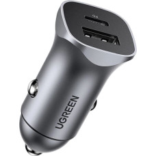 Ugreen car charger USB Type C / USB 24W Power Delivery Quick Charge gray (30780)