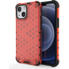 Hurtel Honeycomb Case armor cover with TPU Bumper for iPhone 13 mini red