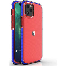 Hurtel Spring Case clear TPU gel protective cover with colorful frame for iPhone 13 Pro Max dark blue