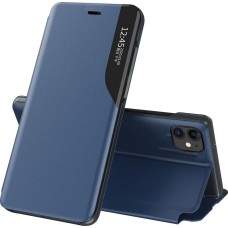 Hurtel Eco Leather View Case elegant bookcase type case with kickstand for iPhone 13 Pro blue