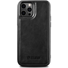 Icarer Leather Oil Wax case covered with natural leather for iPhone 12 Pro Max black (ALI1206-BK)