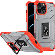 Hurtel Crystal Ring Case Kickstand Tough Rugged Cover for iPhone 12 Pro Max red