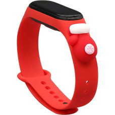 Hurtel Strap Xmas Wristband for Xiaomi Mi Band 4 / Mi Band 3 Christmas Silicone Strap Bracelet Red (Glove)