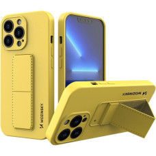 Wozinsky Kickstand Case silicone cover for iPhone 13 Pro yellow