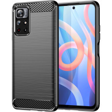 Hurtel Carbon Case Flexible Cover Sleeve for Xiaomi Redmi Note 11 black