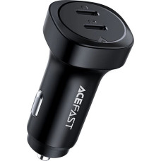 Acefast car charger 72W, 2x USB Type C, PPS, Power Delivery, Quick Charge 3.0, AFC, FCP black (B2 black)