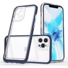 Hurtel Clear 3in1 case for iPhone 12 Pro Max blue frame gel cover