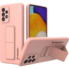 Wozinsky Kickstand Case Silicone Stand Cover for Samsung Galaxy A73 Pink