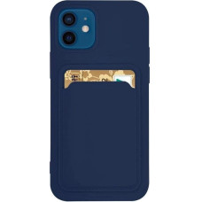 Hurtel Card Case Silicone Wallet Case with Card Slot Documents for Samsung Galaxy A73 Navy Blue