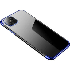 Hurtel Clear Color case TPU gel cover with a metallic frame for Samsung Galaxy S22 Ultra blue