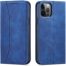 Hurtel Magnet Fancy Case Case for iPhone 12 Pro Max Pouch Card Wallet Card Stand Blue