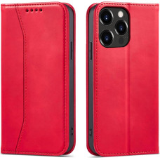 Hurtel Magnet Fancy Case Case for iPhone 13 Pro Max Pouch Wallet Card Holder Red