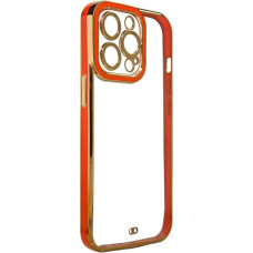 Hurtel Fashion Case for iPhone 12 Gold Frame Gel Cover Red