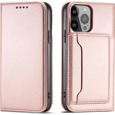 Hurtel Magnet Card Case case for iPhone 14 Pro flip cover wallet stand pink