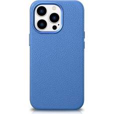 Icarer Litchi Premium Leather Case iPhone 14 Pro Magnetic Leather Case with MagSafe Light Blue (WMI14220710-LB)