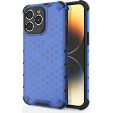 Hurtel Honeycomb case for iPhone 14 Pro Max armored hybrid cover blue