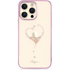 Kingxbar Silicone case with Swarovski crystals Kingxbar Wish Series for iPhone 14 Plus - pink