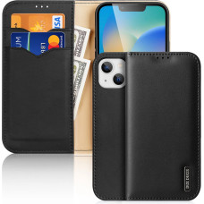 Dux Ducis Hivo Leather Flip Cover Genuine Leather Wallet for Cards and Documents iPhone 14 Plus Black