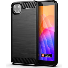 Hurtel Carbon Case Flexible Cover TPU Case for Huawei Y5p black