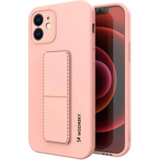 Wozinsky Kickstand Case silicone case with stand for iPhone XS Max pink