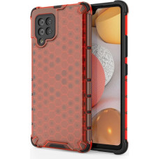 Hurtel Honeycomb Case armor cover with TPU Bumper for Samsung Galaxy A42 5G red