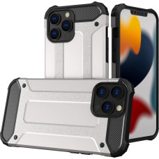 Hurtel Hybrid Armor Case Tough Rugged Cover for iPhone 13 Pro silver