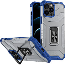 Hurtel Crystal Ring Case Kickstand Tough Rugged Cover for iPhone 12 Pro Max blue