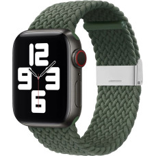 Hurtel Strap Fabric Band for Watch Ultra / 9 / 8 / 7 / 6 / SE / 5 / 4 / 3 / 2 (49mm / 45mm / 44mm / 42mm) Braided Fabric Strap Watch Bracelet Green