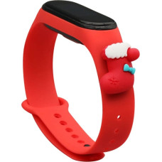 Hurtel Strap Xmas Wristband for Xiaomi Mi Band 4 / Mi Band 3 Christmas Silicone Strap Bracelet Red (Sock)